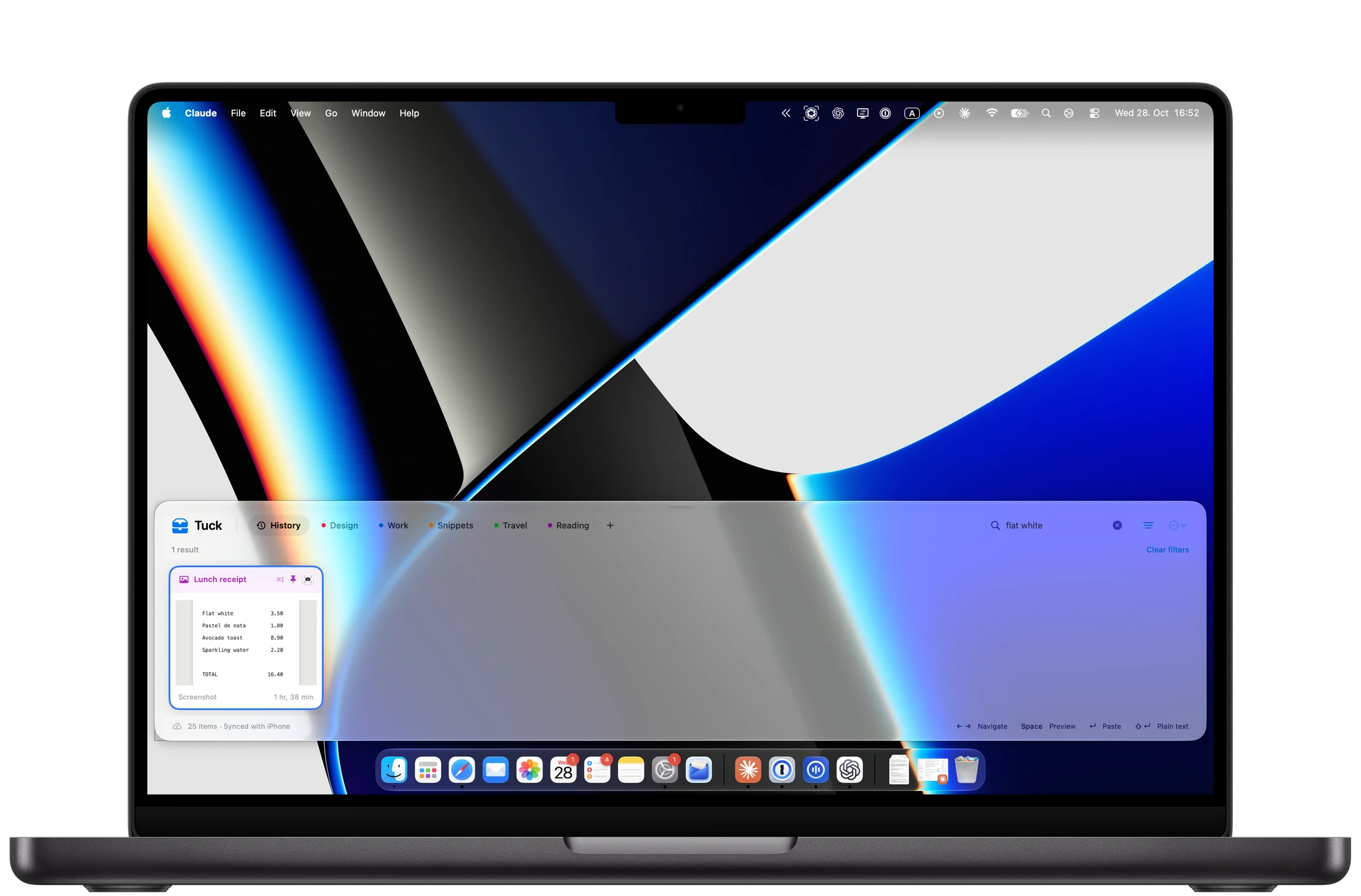 Searching text inside images in Tuck